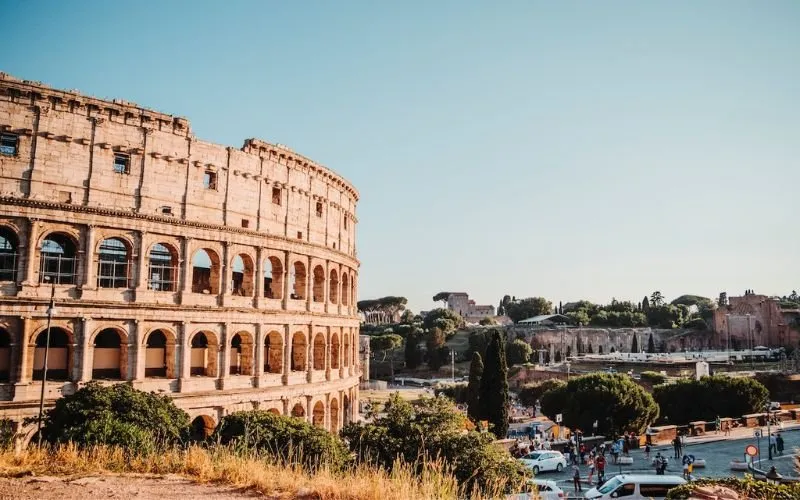 Roman Colliseum on a cloudless day